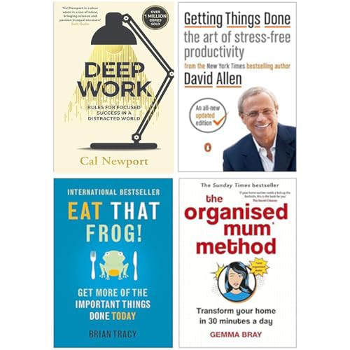 The Organised Mum Method [Hardcover], Getting Things Done, Deep Work, Eat That Frog 4 Books Collection Set