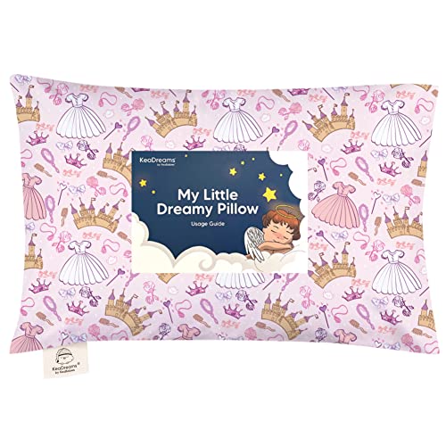 Image of Toddler Pillow with Pillowcase 13x18 My Little Dreamy Pillow(Dear Princess) | Kids Travel Bed Pillow for Sleep, Organic Cotton Small Pillowcase, Soft, Breathable, Machine Washable, Toddlers 2-5 years old
