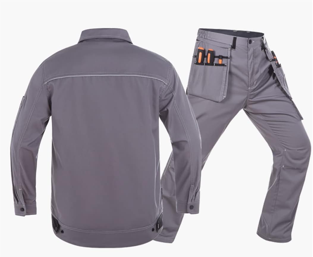 Men Mechanic Workwear Jacket Pants Light Weight Working Clothing Suit Sets Work Pants
