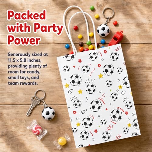 Bolsas de regalo de fútbol Veemoon de papel resistente que no se rompen 2