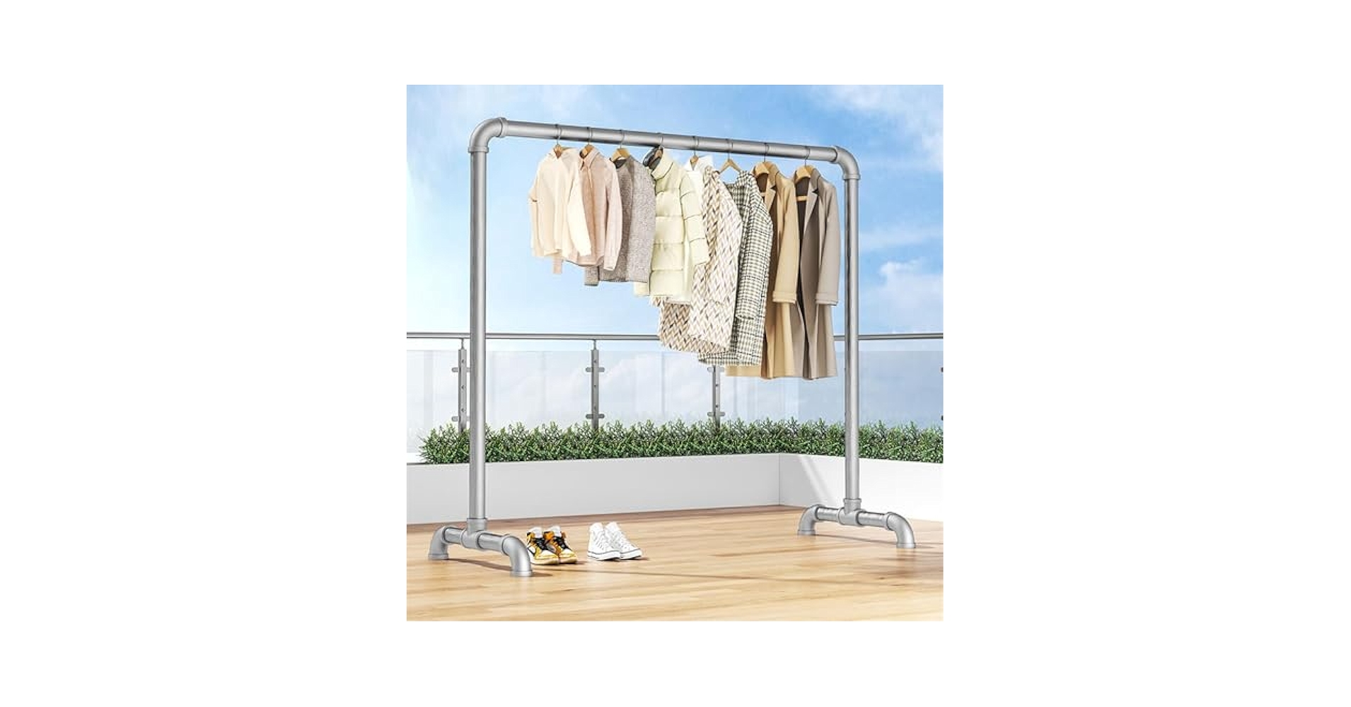 Amazon.co.jp : KBUYSGX 物干し台 パイプハンガー 屋外 倒れない