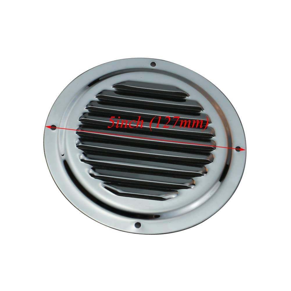 COC-LF Round Louvered Vent, Marine Boat Vent?Stainless Steel Louvered Vent?Total 2 Pack (5INCH)
