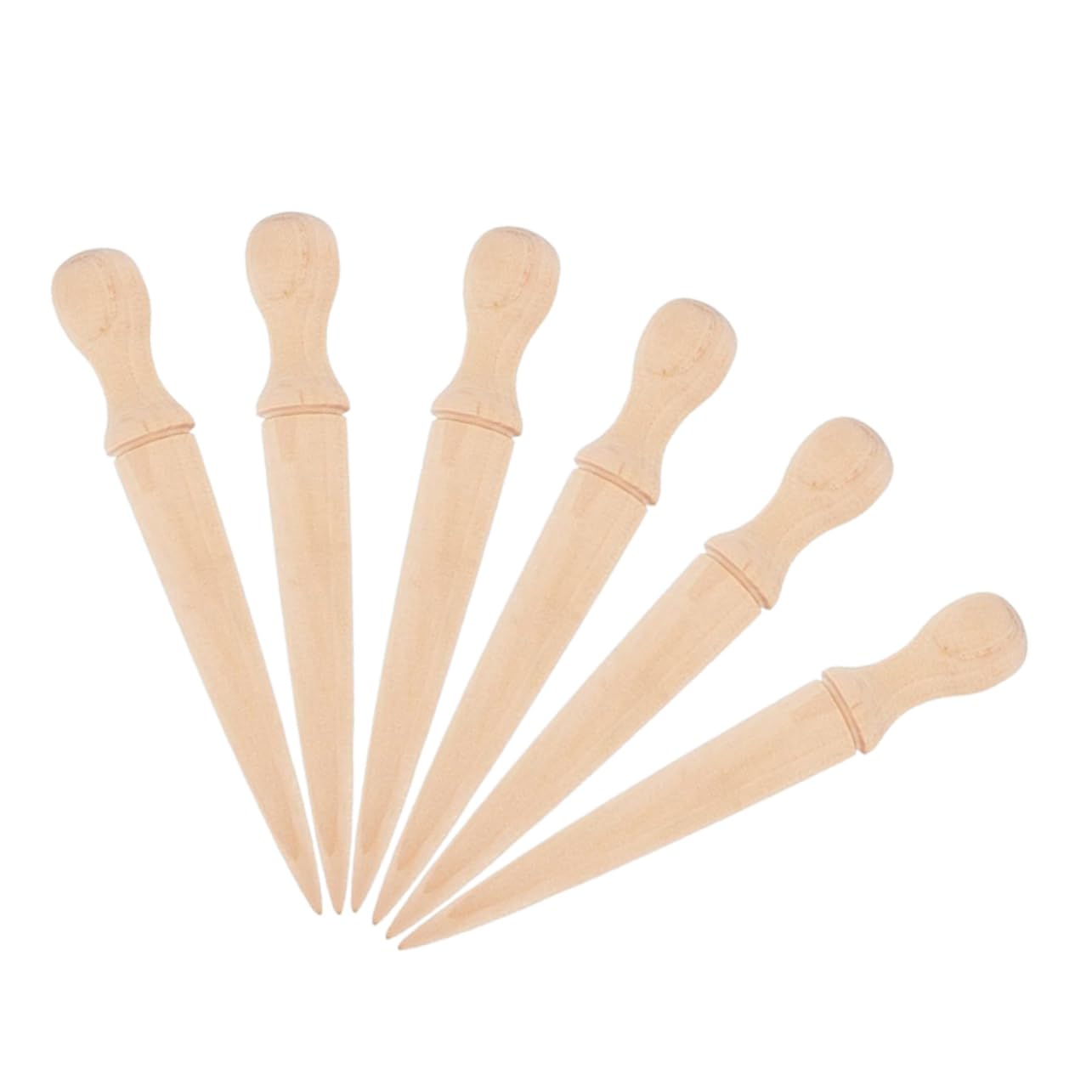 SUPVOX 6 Pièces Outil De Plantation à Manche Bois Piquet De Jardinage Outil De Semis Bêche à Planter Bêche De Jardin De Poinçon Pour Jardin