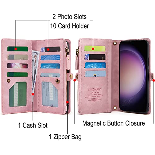Image of for Samsung Galaxy S26 Wallet Case with RFID Blocking Wallet, Pink