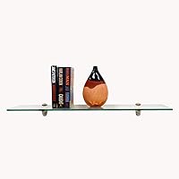 Vista 2 de Spancraft Estante de vidrio de 10" x 18" - Acabado de acero cepillado