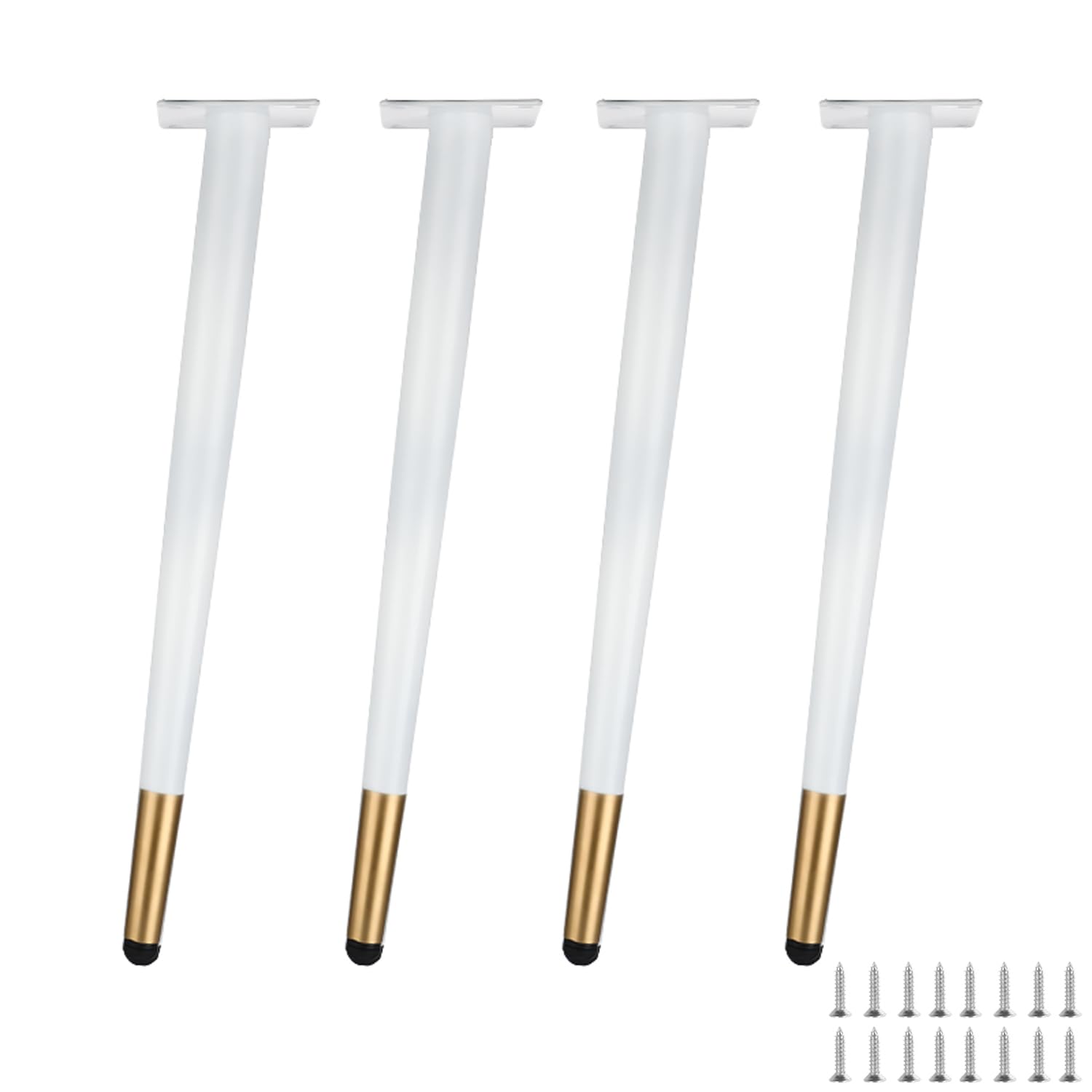 GHHVFEC Metal Table Legs Set of 4 - Durable Oblique Conical Support Feet for Couch, Chair, Cabinet & DIY Projects - Includes Screws for Easy Installation