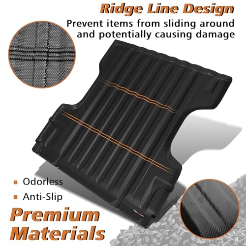 Image of TripleAliners Truck Mat Compatible with 2005-2021 Nissan Frontier 6FT Accessories, Truck Bed Mat Heavy Duty Custom Fit All Weather Protection TPE Pickup Liner