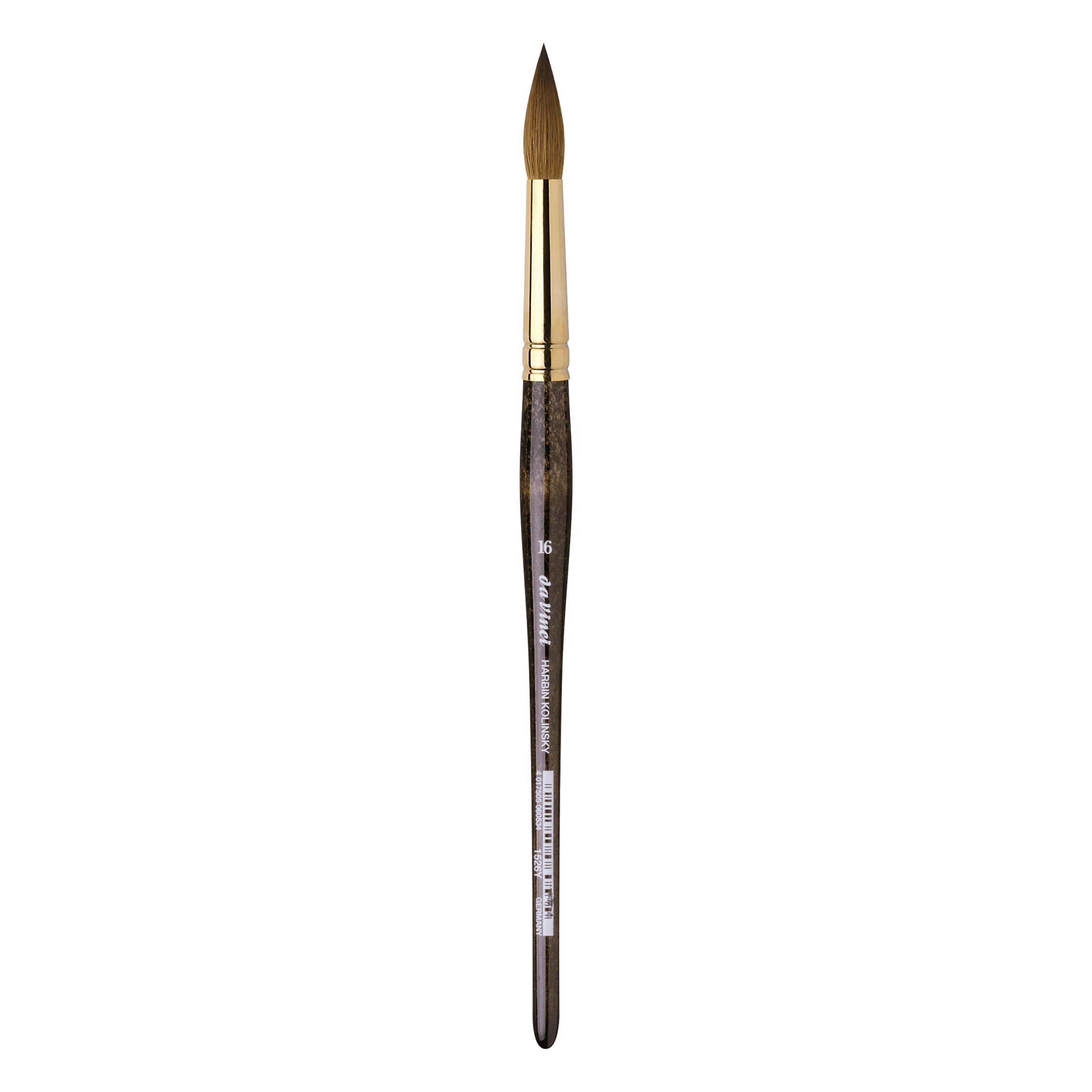 da Vinci Watercolor Series 1526Y Paint Brush, Round Harbin Kolinsky Red Sable with Black Handle, Size 16