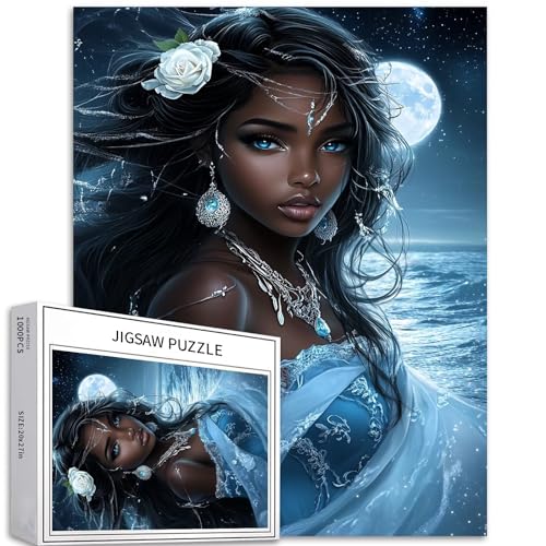 Magnifique puzzle de 1000 pièces pour adultes - Puzzle d'ange noir - Puzzles colorés à faire soi-même pour la décoration de la maison, cadeaux, puzzle...