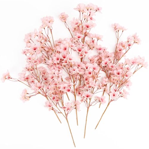 TYL&TYS 8 Stück Künstliche Kirschblütenzweige 16 Zoll Rosa Kirschblüten Zweig Deko Frühlingszweige Künstlich für Frühlingsdeko Heimdekoration oder Hochzeitsfeierdekorationen