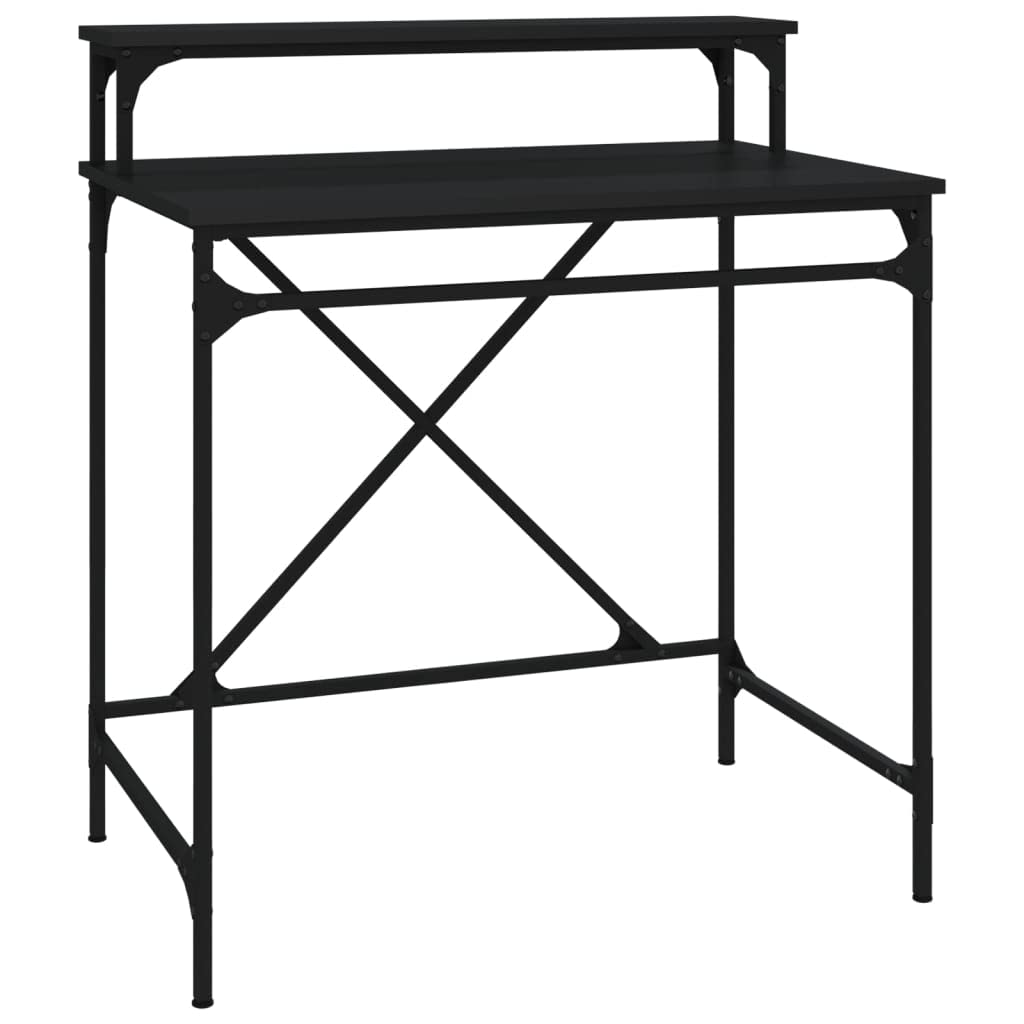 Scrivania nera 80 x 50 x 90 cm, materiale in legno e ferro, stile industriale, scrivania per computer per casa, ufficio, giochi, cameretta dei bambini, piano di lavoro stabile