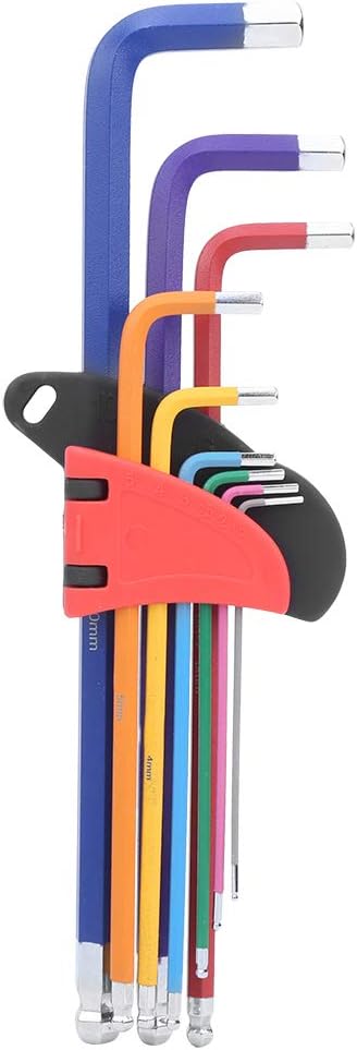 Flat End Hex Wrench Set 9 Piece Hex Key Set and rustproof Socket Head Wrench Hand Tools Kit