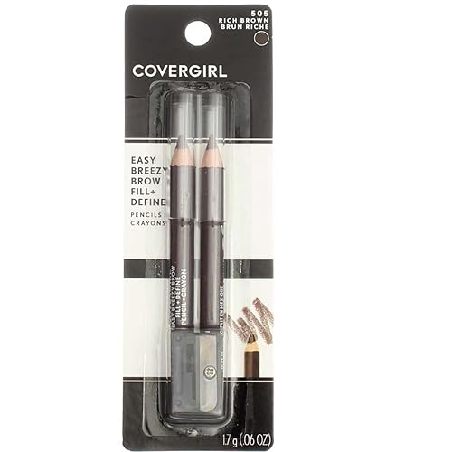 CoverGirl Easy Breezy Brow, Fill+Define Lápices 505 Marrón intenso 2 unidades (paquete de 3)