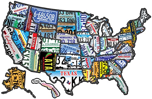 Image of RV State Travel USA Map Vinyl Sticker - Camper Trailer Decals for Window with State Flag - Road Trip Map of America - Waterproof, UV Protection for Window, Door or Wall (License Plate)