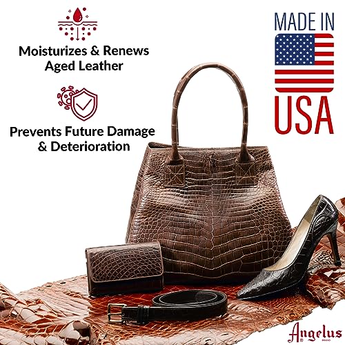 Angelus Exotic Leather Conditioner and Cleaner, 8oz - Reptile Deep Conditioner and Cleaner for Shoes, Boots, Belts, Bags - Made In USA