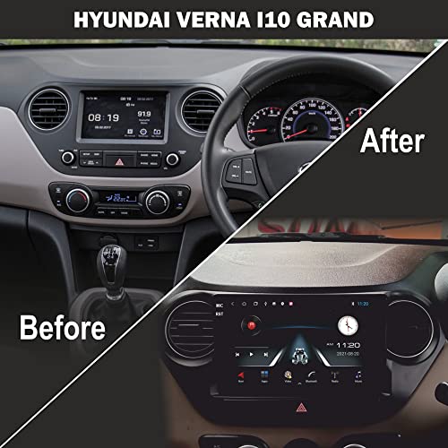 Image of 9 Inc Advanced Car Radio Receiver Android for Hyundai i10 Grand and Xcent with 2GB /32GB RAM & ROM, Gorilla Glass /Full HD Display /WiFi /GPS /Steering Wheel Connectivity HD Parking Camera