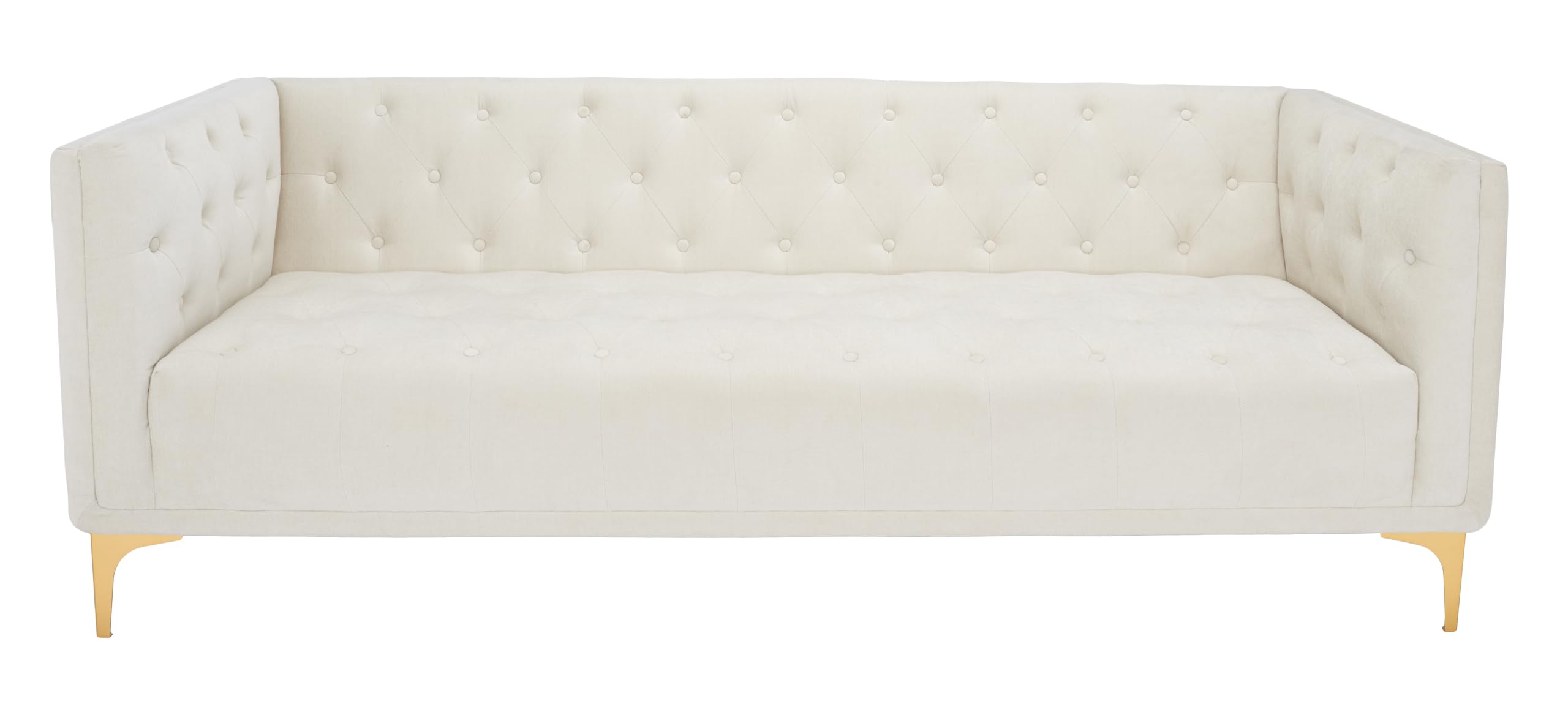 Condition photo showing New/Like New for florentino 80 in. square arm polyester rectangle sofa in creme/gold