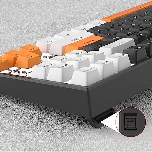 Image of MageGee 75% Mechanical Gaming Keyboard with Brown Switch, LED White Backlit Keyboard, 87 Keys Compact TKL Wired Computer Keyboard for Windows Laptop PC Gamer - Black /White