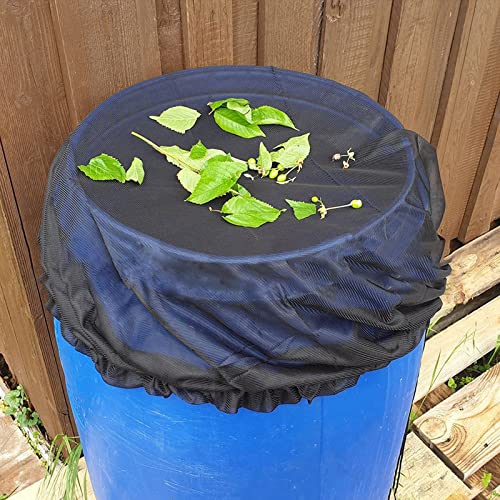 2 Stück Regentonnen Netz, Wetterbeständiger Mückenschutz Regentonne, Hochwertige Regentonne Abdeckung mit Zugkordel, 95 cm Verhindern Abdeckung für Mosquitos, Laub und Kleintiere