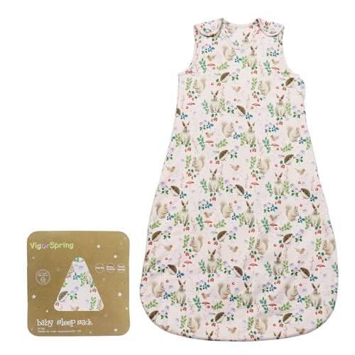 VigorSpring Warm Sleep Sack 1.5 Tog Wearable Blanket Baby Soft Cotton Baby Sleeping Bag 6-12 Months