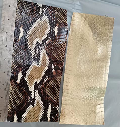 Kemeng Full Grain Leather Scrap And Residual Fur Various Thickness Combinations Clothing Furniture Handbags Art -Sewing Handmade 1Lb 3Lbs 5Lbs (1Lbs)（Contain The Snakeskin）, 1 Lb With Snakeskin #TOP2