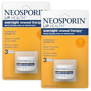 Neosporin Lip Health Overnight Renewal Therapy, 0.27 Oz, Pack of 2