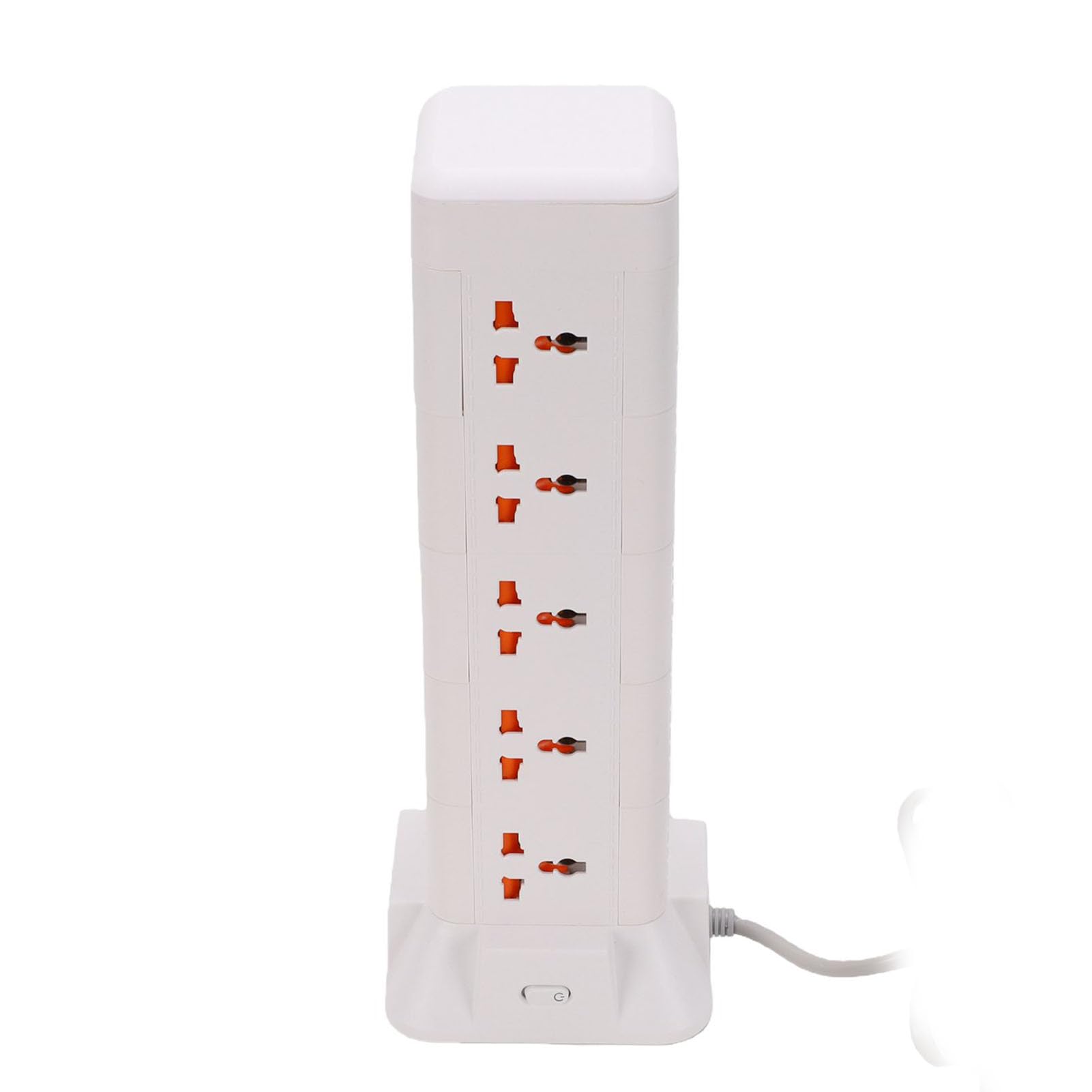 Ciabatta a Torre con Luce, 15 Prese e 3 Porte USB (Spina europea | Presa a Torre Multipresa, 15 CA 3 USB, Luce di Protezione da Sovraccarico, ABS Ignifugo, Dormitorio per Scrivania da Ufficio