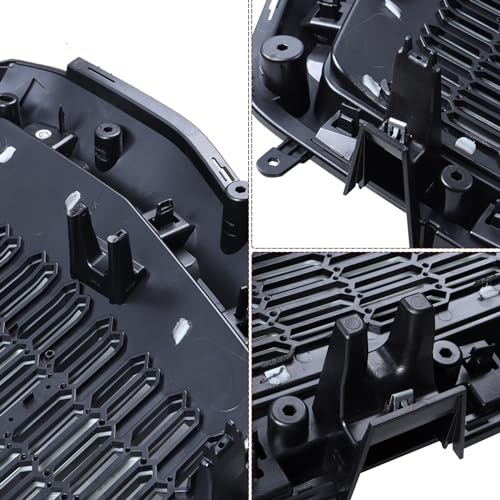Image of Grille Set 8pcs Compatible with 2021-2024 GMC Yukon /Yukon XL Denali Front Upper Grill Upper Lower Hood Molding Trim Camera bracket Fog Light Bezel Fog Light Covers Gloss Black Kit