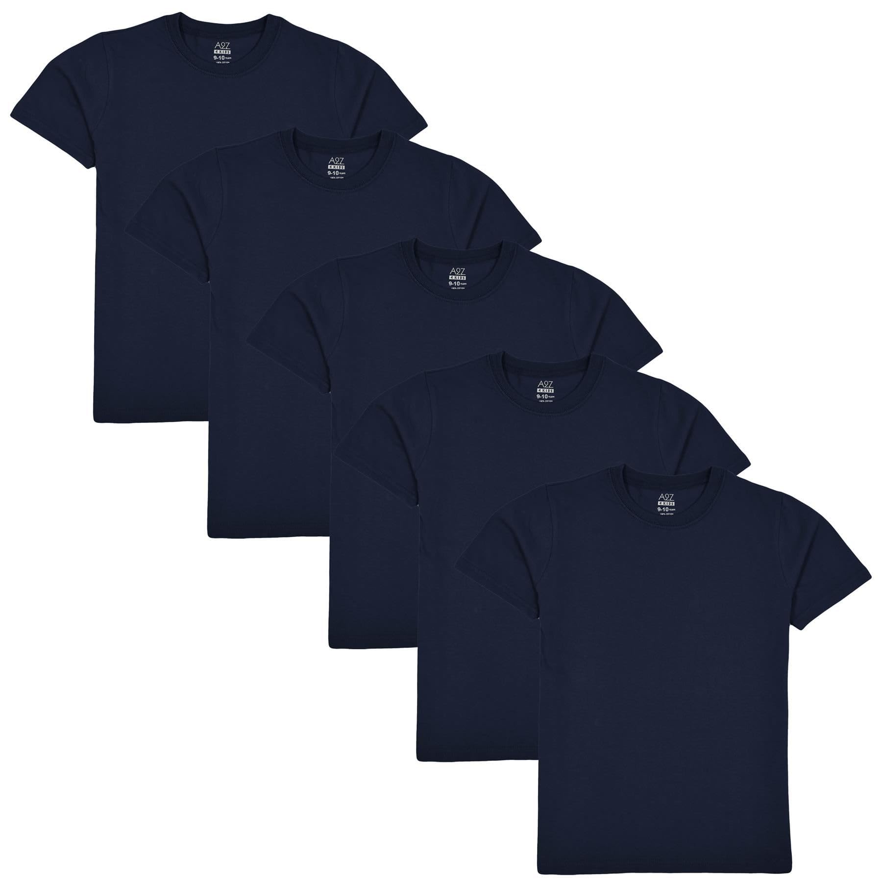 A2z 4 Kids Boys Navy Kids Union Jack T Shirt Girls - T Shirt Pl 5 Pack 11-12