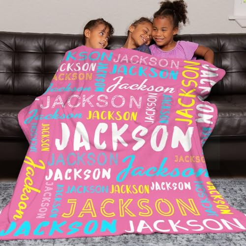 Personalized Name Blanket Customized Baby Blankets for Girls Boys Adults Monogrammed Blankets and Throws Christmas Birthday Mothers Fathers Valentines Day Gift