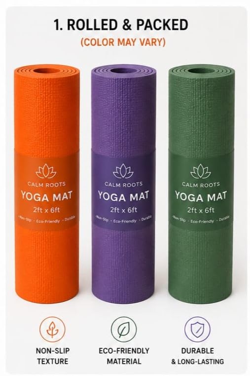 Image of GEN ZEE Yoga mat for Women & Men EVA Material Anti-Slip Mat for Workout|Exercise Mat For Home Gym | Yoga Mat-For Gym-Workout and Yoga Exercise I Colour May Vary