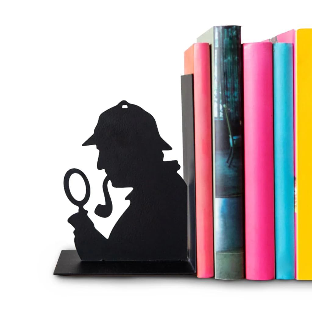 Balvi - Sherlock sujetalibros Decorativo de Metal en Color Negro. Diseño Original