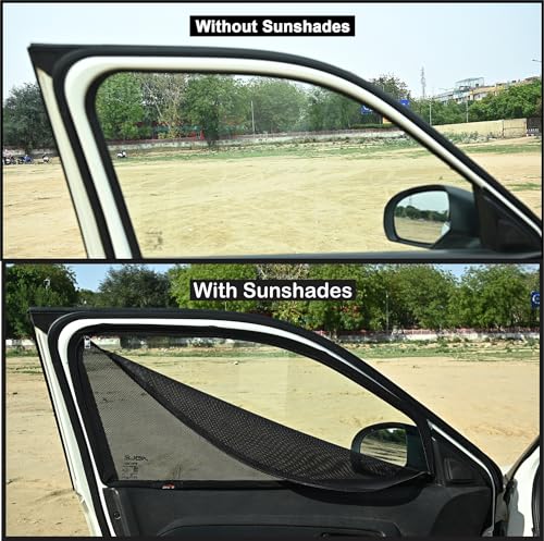 Image of Able Dotnet Car Magnetic Sun Shade Curtains 4 Door with Zipper for Vitara BREZZA Type-I Set of 4 Pcs (Before 2022 Model)