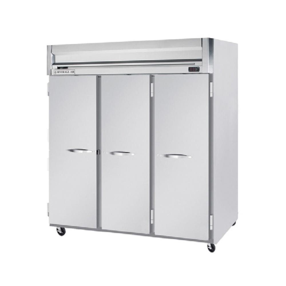 Beverage-Air HFPS3-5S Horizon Series Three Section Solid Door Reach-In Freezer 74 cu.ft. Capacity Stainless Steel Exterior and