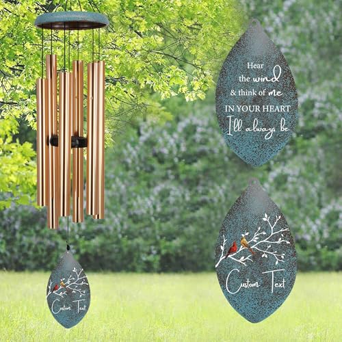 Image of ASTARIN Personalized Sympathy Wind Chimes Deep Tone, 35inch Cardinal Wind Chimes, in Loving Memory of Dad /Mom, Memorial Gifts for Funeral Condolences(Produced in Texas)