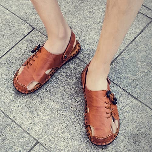 Men's Sandals Genuine Leather Beach Shoes Men Leisure Sandals Casual Shoes(40)4