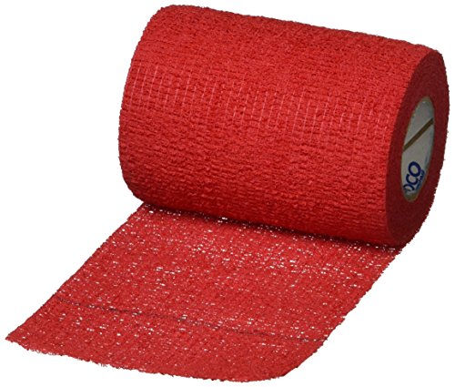 Image of Medco Sports Medicine Pro-Trainer Cohesive Tape, Red, 3 inch x 6 yds, Pack of 16 Rolls