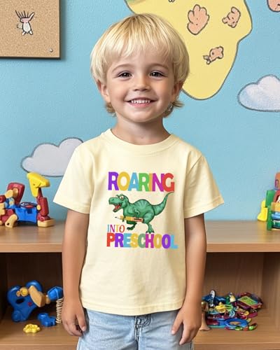 Image of First Day of Preschool Shirt Pre K Shirts for Girls Boys Toddler Kids 1st Day of Kindergarten Gift Cotton Tee 2T-7Y