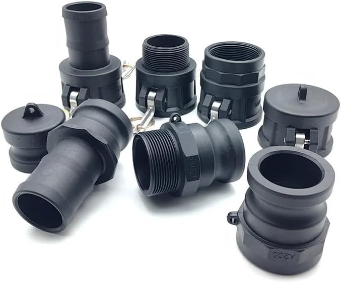 PP Camlock Coupling Quick Connect Fittings A B C D DC DP E F Type Plastic Hose Adapter for Water Chemical Agriculture Irrigation(DC-Type,1-1/4")