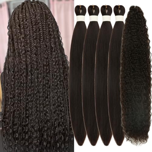 Dark Brown Braiding Hair Pre stretched 4# Boho Hair for Braiding