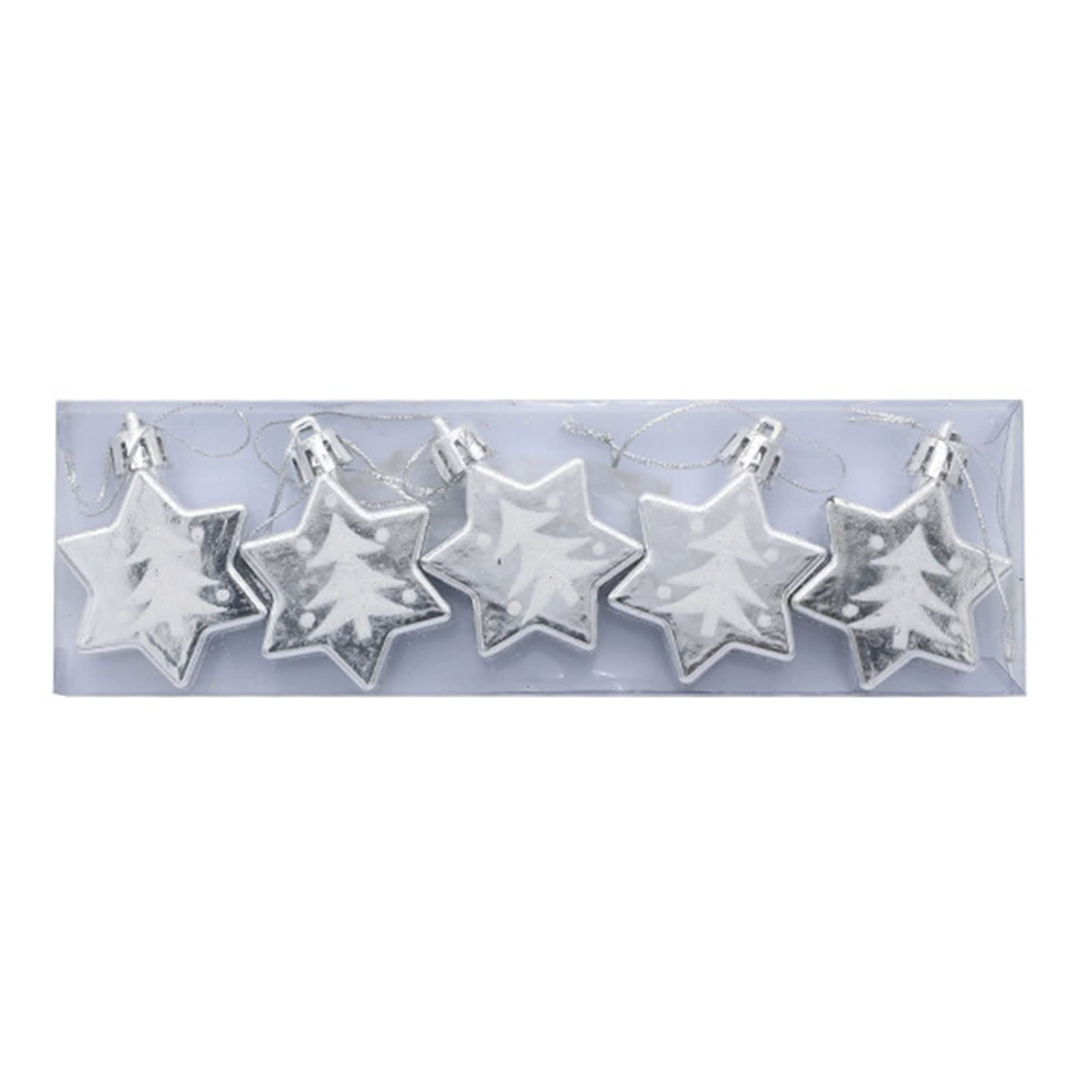 Tsophreniq 5pcs Christmas Stars Hanging Ornaments Tree Decorations Pendants for Winter Party Holiday Trees Christmas Decorations Indoor