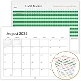 Habit Tracker Calendar, Calendar 2025-2026, Wall Calendar with Planner Stickers, ADHD Cleaning Planner, 18 Monthly July 2025 -December 2026, Monthly Habit Tracking Planner, 17 inch×11 inch