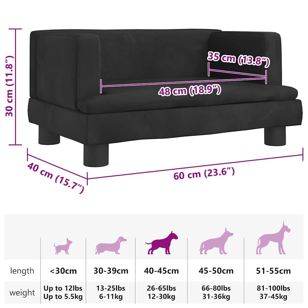 Cuccia per cani, 60 x 40 x 30 cm, con rivestimento in velluto, antiscivolo, cuscino morbido, cuscino delicato sulle articolazioni, per cuccioli, anziani, artrosi, all'aperto e auto, colore