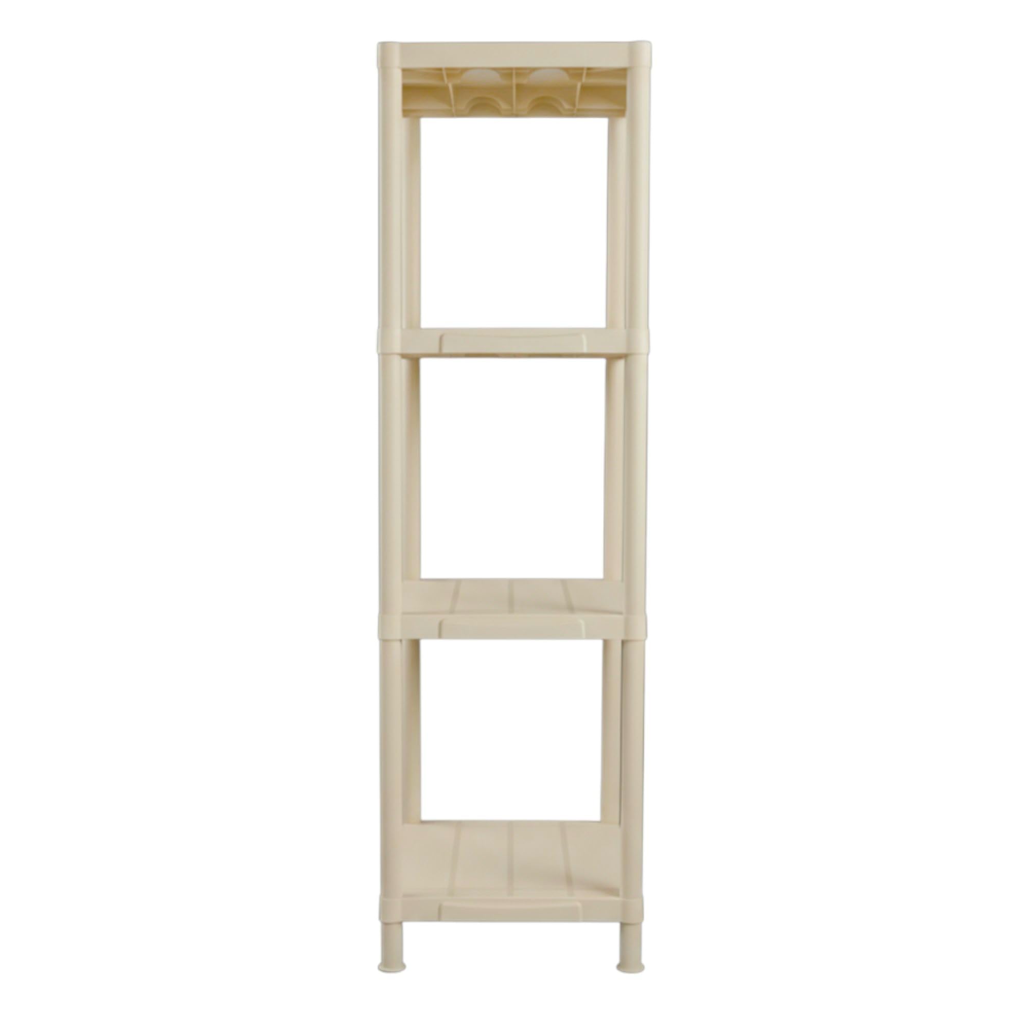 Estantería Modular de Almacenamiento Estante de almacenar plastico Polipropileno (4 Baldas 140x60x30cm Beige)