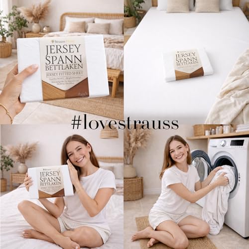 Strauss Home® Premium Spannbettlaken – 160 g/m² Gekämmte Baumwolle – Extra Hohe Steghöhe in Hotelqualität – Formstabil & Langlebig – Für Boxspringbetten bis 35 cm – 180x220-200x220cm - Petrol