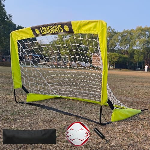 Image of LOMGWAYS Soccer Goal for Kids + Youth with Carry Bag for Practice & Games | Indoor+Outdoor Use| Easy Set Up| Multiple Sizes| Portable|Great for Kids|for all skill levels| Secure Anchoring