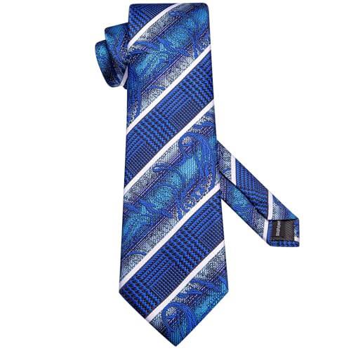 Image of Hi-Tie Men's Tie Lapel Pin Set Pocket Square Cufflinks Formal Woven Silk Tie Sets Wedding Party