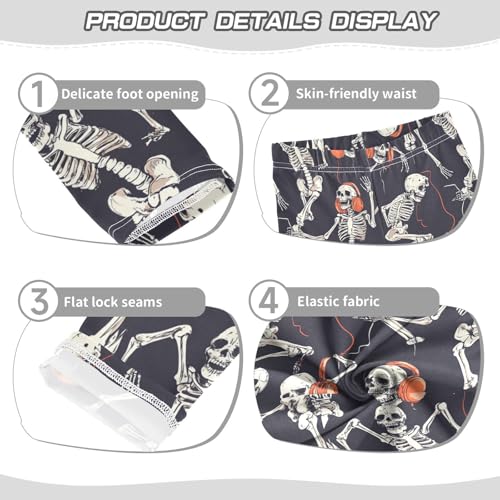 ZZKKO Girls Leggings Headphones and Skeleton Toddler Girls Clothes Leggings for Girls Toddler Girls Leggings 3-4T3