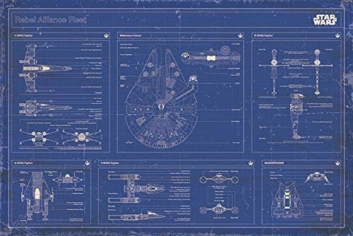 Star Wars - Rebel Alliance Fleet Blueprint Collections Poster Print, 61x92cm