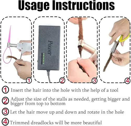 Machine à dreadlocks électrique avec 6 trous de remplacement interchangeables - 7